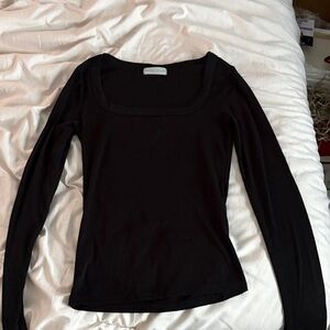U Neck Black Long Sleeve